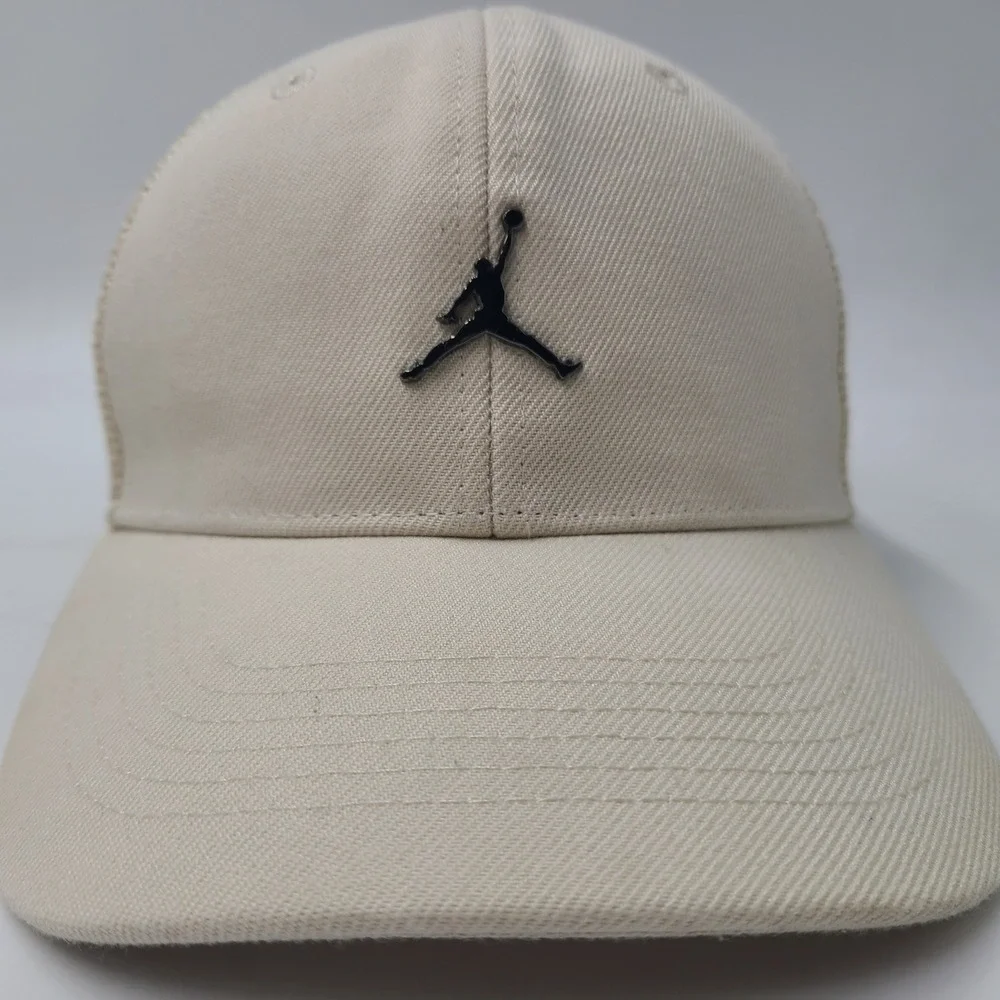 Kids Jordan Hat Snapback Trucker Mesh Beige Black Air Jumpman Metal Logo Boys